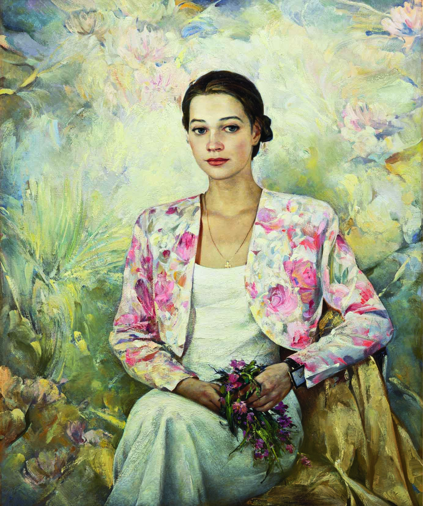 Girl with Violets