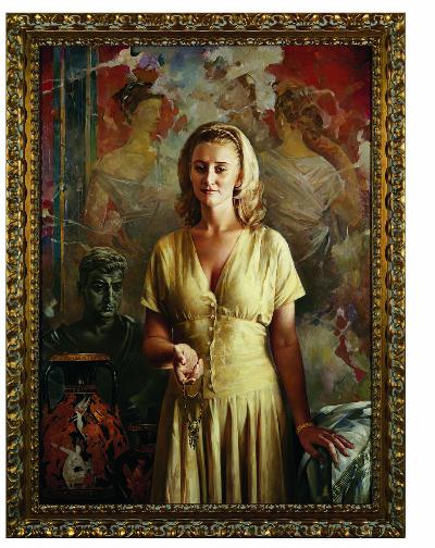 Женский портрет на фоне античной живописи